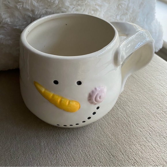 Pier 1 Dining Snowman Mugs Set Of 4 Hand Painted 28oz Pier New